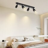 Nettlife Moderna črna stropna svetilka: 4 kovinski reflektorji GU10, nastavljivi, za spalnico, jedilnico, žarnice niso priložene, (22116966) | Shoptok.si