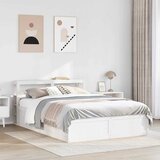  Okvir kreveta s uzglavljem bijeli 140 x 190 cm od borovine | shoptok.hr