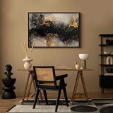  Slika - Golden explosions – abstract pattern inspired by marble 120x80 U crnom drvenom okviru | shoptok.hr