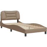  Posteljni okvir z vzglavjem kapučino 80x200 cm umetno usnje, (21081478) | Shoptok.si