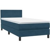 Box Spring krevet s madracem i LED tamnoplavi 80x210 cm baršun | Eponuda.ba