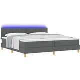 vidaXL krevet s oprugom s madracem & LED tamno siva 200x200 cm tkanina | shoptok.hr