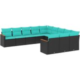  11-dijelni vrtni set s jastucima crni poliratan | shoptok.hr