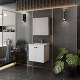 Skye_Decor Set kupatilskog ormarića sa umivaonikom i ogledalom, 2 dela, Beli Cene
