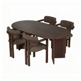 Hanah home Set Trpezarijski sto i 4 stolice Meridia 4 Milano Walnut Dark Walnut Brown | Eponuda.com