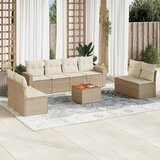  9-dijelni set vrtnih sofa s jastucima bež od poliratana | shoptok.hr