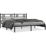 Maison Chic Kovinski Posteljni okvir - Dvoposteljna postelja - Zakonska postelja z vzglavjem črn 183x213 cm, (21692756) | Shoptok.si
