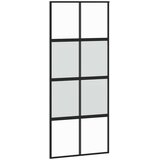  Klizna vrata s priborom crna 90 x 205 cm kaljeno staklo | shoptok.hr
