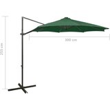  Vrtni senčnik z LED lučkami zelen 300 cm, (20729260) | Shoptok.si