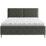 MID.YOU OBLAZINJENA POSTELJA 140 cm x 200 cm , les, tekstil, leseni material antracit | Shoptok.si