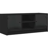 vidaXL TV omarica s steklenimi vrati črna 102x37x42 cm | Shoptok.si