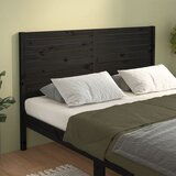 Maison Chic posteljno vzglavje - vzglavna omarica - nočna omarica črno 126x4x100 cm trdna borovina, (21706058) | Shoptok.si