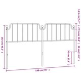  Metalno uzglavlje bijelo 193 cm | shoptok.hr