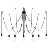 SL.0372 - visilica na sajli EDISON 7 7xE27/60W/230V pauk crni
