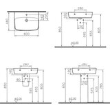 Vitra 7077-003-0973 Shift 60 x 46 cm nadpultni keramični umivalnik z odprtino za armaturo | Shoptok.si