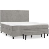  Box spring postelja z vzmetnico svetlo siva 160x200 cm žamet, (20902141) | Shoptok.si