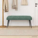  Klupa s gumbastim tkanjem Morska zelena 110 x 40 x 46 cm Baršun | Eponuda.com