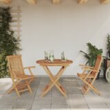 vidaXL 3-dijelni Sklopivi Vrtni Bistro Set od Čvrstog Drva Akacije | shoptok.hr