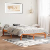 Furnova Posteljni okvir brez vzmetnice voščeno rjav 135x190 cm borovina, (21940651) Cene
