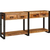 vidaXL Konzolni stolovi 2 pcs Smeđa Čvrsto neobrađeno drvo manga | shoptok.hr