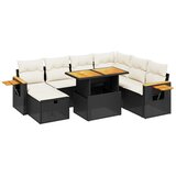  8-dijelni set vrtnih sofa od poliratana s jastucima crni Slike