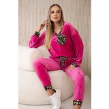 Kesi Włoski Velour set with a decorative brooch pink | Shoptok.si