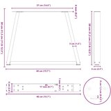  Noge za klub stolić V-oblika 2 kom Crne 40 x (30-31,3) cm Čelik | shoptok.hr