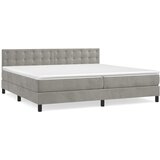 Krevet s oprugama i madracem svjetlosivi 200x200 cm baršunasti | shoptok.hr