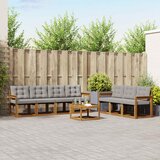  Set vanjskih sofa 8 kom. Prirodna i svijetlo siva | shoptok.hr