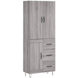 Maison Chic Visoka Komoda - Predalnik siva sonoma 69,5x34x180 cm inženirski les, (21719218) | Shoptok.si