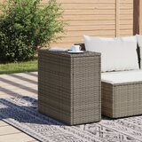  Vrtni stol sa staklenom pločom sivi 58x27,5x55 cm od poliratana | Eponuda.com