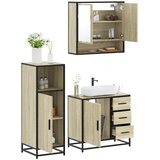  3-dijelni set kupaonskog namještaja boja hrasta sonome drveni | shoptok.hr