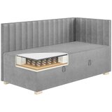 Ghado Sivi kutni dječji krevet s prostorom za odlaganje s madracem 90x200 cm Snugi - | shoptok.hr