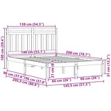  Krevetna konstrukcija Vosak smeđa 205,5 x 145,5 x 100 cm | shoptok.hr