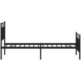 Metalni okvir kreveta uzglavlje i podnožje crni 75x190 cm | shoptok.hr