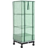  Vrtna saksija s pokrovom staklenika i kotačima Bijela PP - Bijela 40 x 40 x 123 cm s kotačima | shoptok.hr