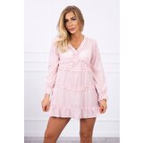 Kesi Dress with decorative ruffles powder pink | Shoptok.si
