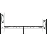  Metalni okvir kreveta uzglavlje i podnožje crni 90x190 cm | shoptok.hr