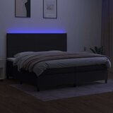  Box spring s madracem LED crni 200x200 cm od tkanine | shoptok.hr