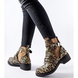 Gemre Sperone Leopard Pattern Cut-Out Ankle Boots | Shoptok.si