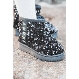 Boto Children's Snow Boots Botki Ocieplane with Sequins Black Rebbica | ePonuda.com