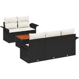  Set od 6 komada vrtnih kauča s jastučićima crni poli ratan akacija | shoptok.hr