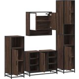 vidaXL 4-dijelni set kupaonskog namještaja boja smeđeg hrasta drveni | shoptok.hr