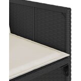  Vrtna garnitura - 11-dijelni vrtni blagovaonski set s jastucima poliratan crni - Crna i krem Stakl 10 | shoptok.hr