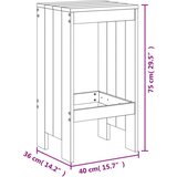 vidaXL 5-dijelni vrtni barski set crni od masivne borovine | shoptok.hr