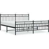Metalni okvir kreveta uzglavlje i podnožje crni 183x213 cm | shoptok.hr