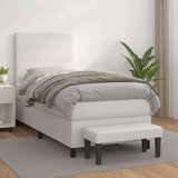  S oprugama i madracem bijeli 80 x 200 cm od umjetne kože | shoptok.hr