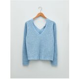LC Waikiki V-Neck Self-Patterned Long Sleeve Women's Knitwear Sweater | shoptok.hr