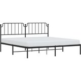 Metalni Kovinski posteljni okvir z vzglavjem črn 200x200 cm | Shoptok.si