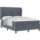 Box Spring Krevet s Madracem Tamno Siva 140x200 cm Baršun | shoptok.hr